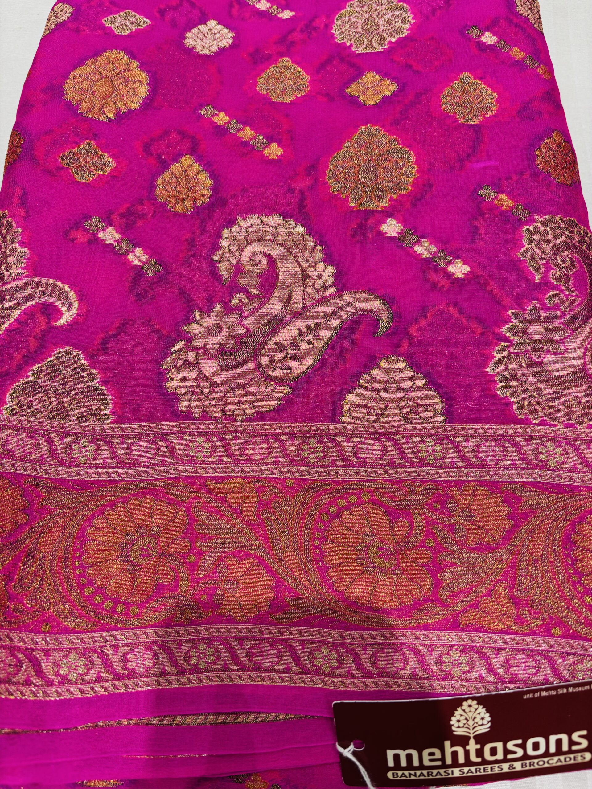 Banarasi Pure Silk Chiffon Saree - Image 2