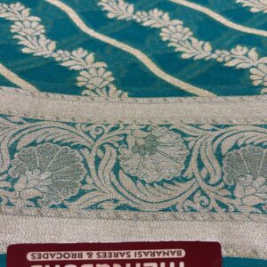 Banarasi Silk Chiffon Saree- Bottle Green