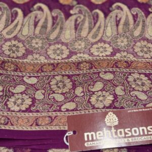 Luxury Banarasi Pure Silk Chiffon Saree - Purple