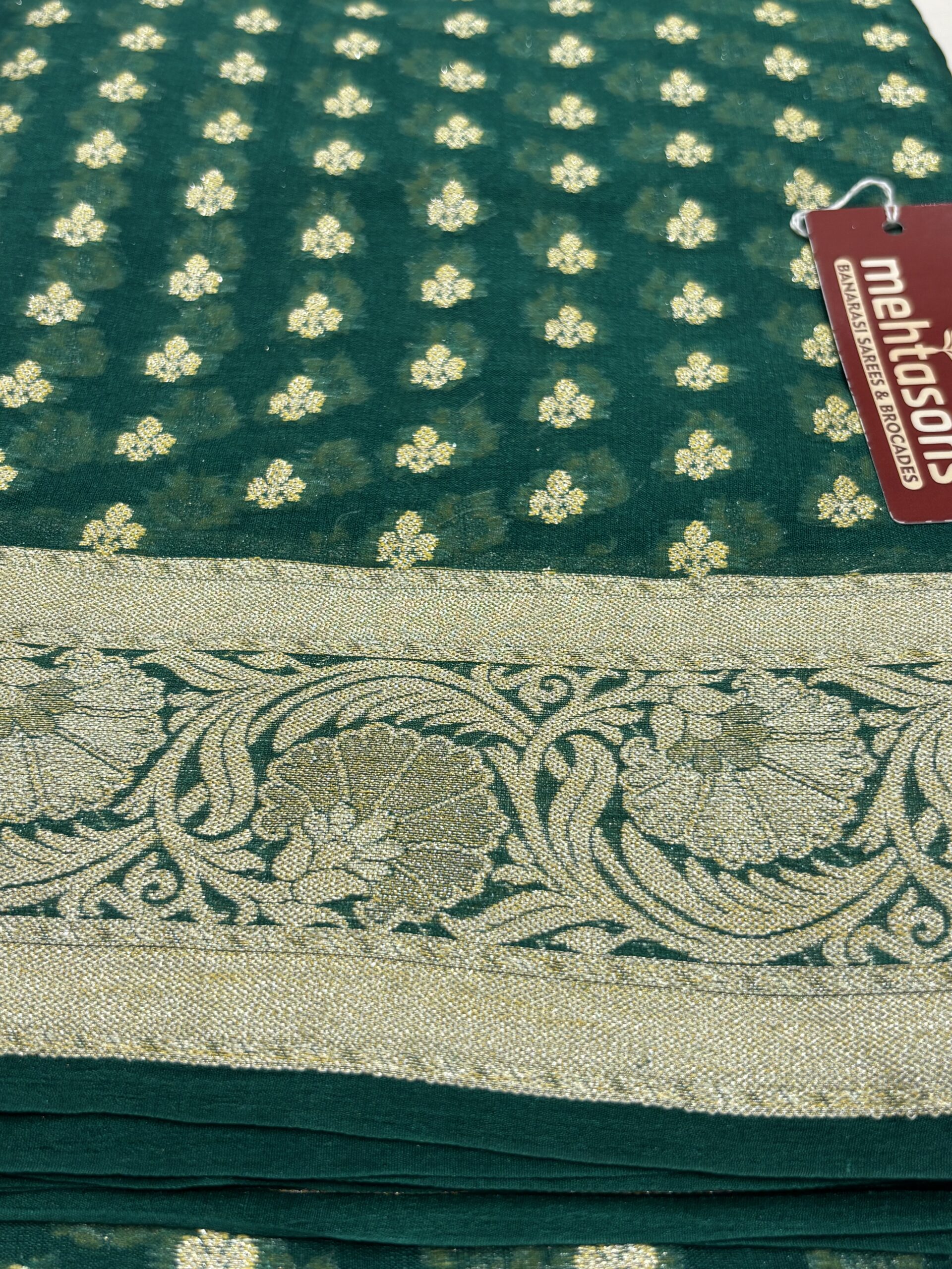 Pure Silk Chiffon Handloom Saree - Image 4