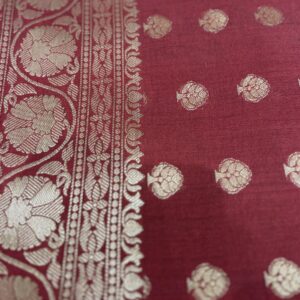 Pure Spun Silk Banarasi Saree - Maroon