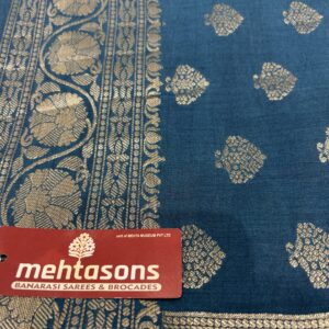 Pure Spun Silk Banarasi Saree - Light Blue