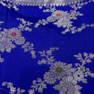 Luxury Pure Spun Silk Banarasi Saree - Blue