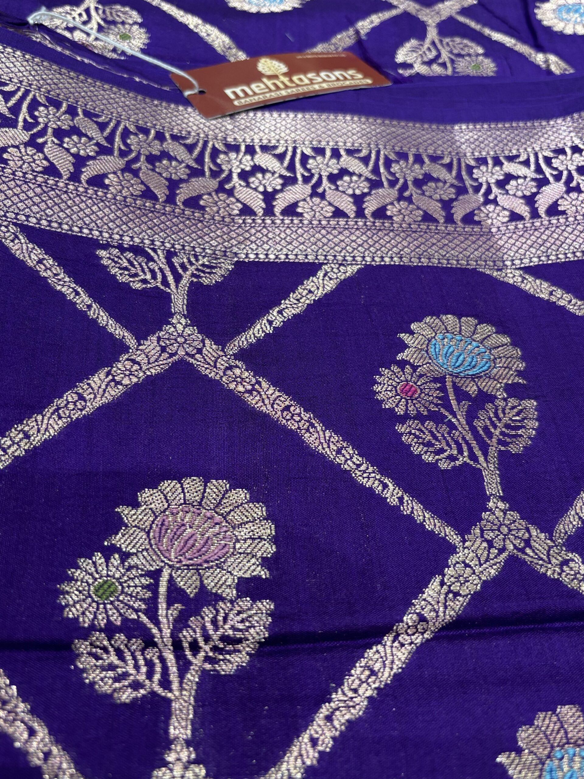 Pure Spun Silk Banarasi Saree - Purple