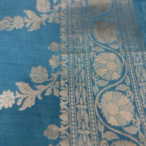 Pure Spun Silk Saree - Sky Blue