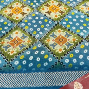 Pure Crepe Silk Printed Saree - Sky Blue