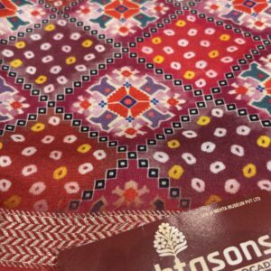 Printed Silk Saree - Maroon