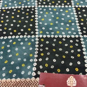 Pure Crepe Silk Printed Saree - Black_Blue