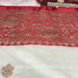 Pure Katan Silk Handloom Saree - White