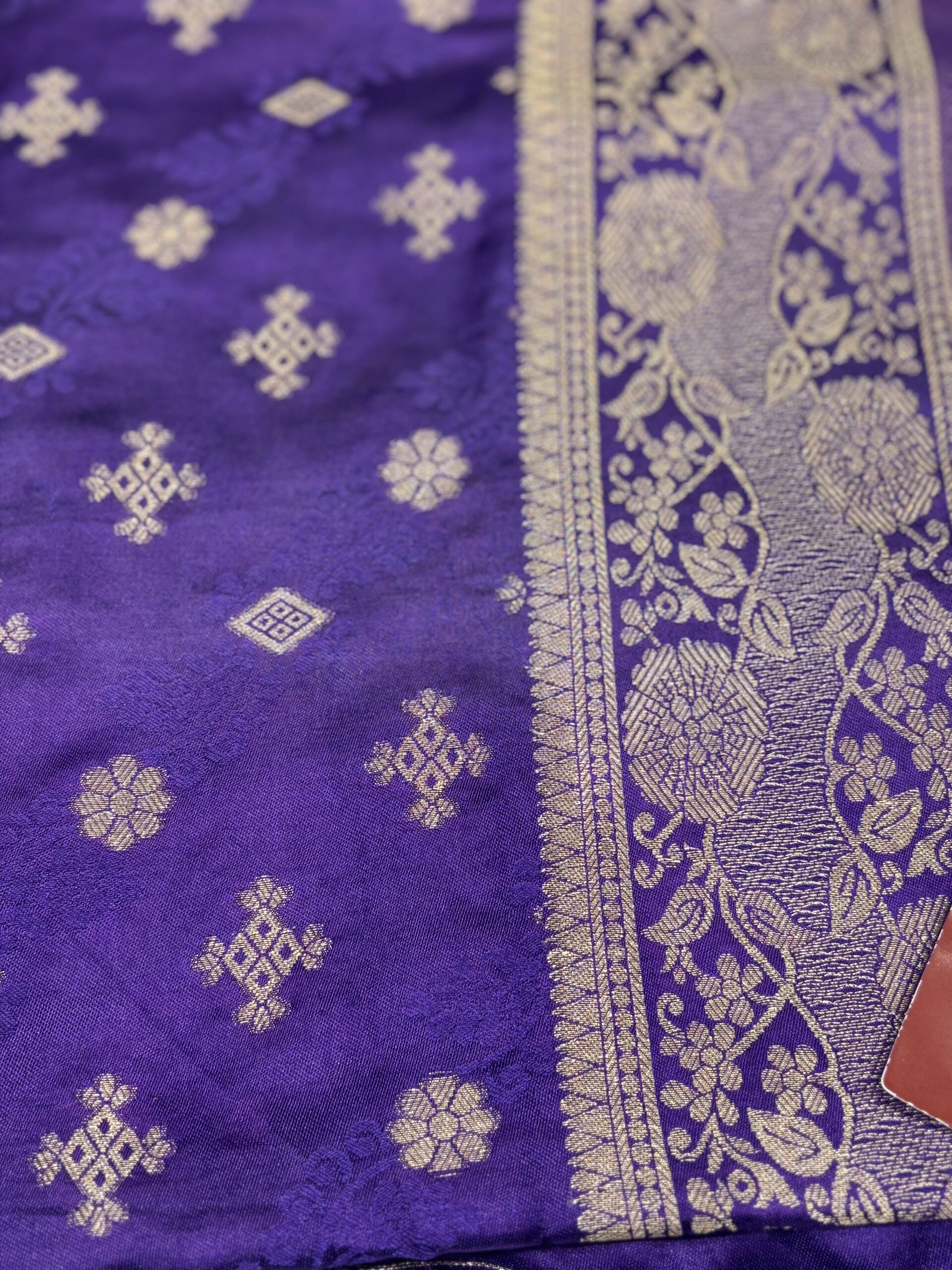 Luxury Mashru Silk Saree - Dark Blue