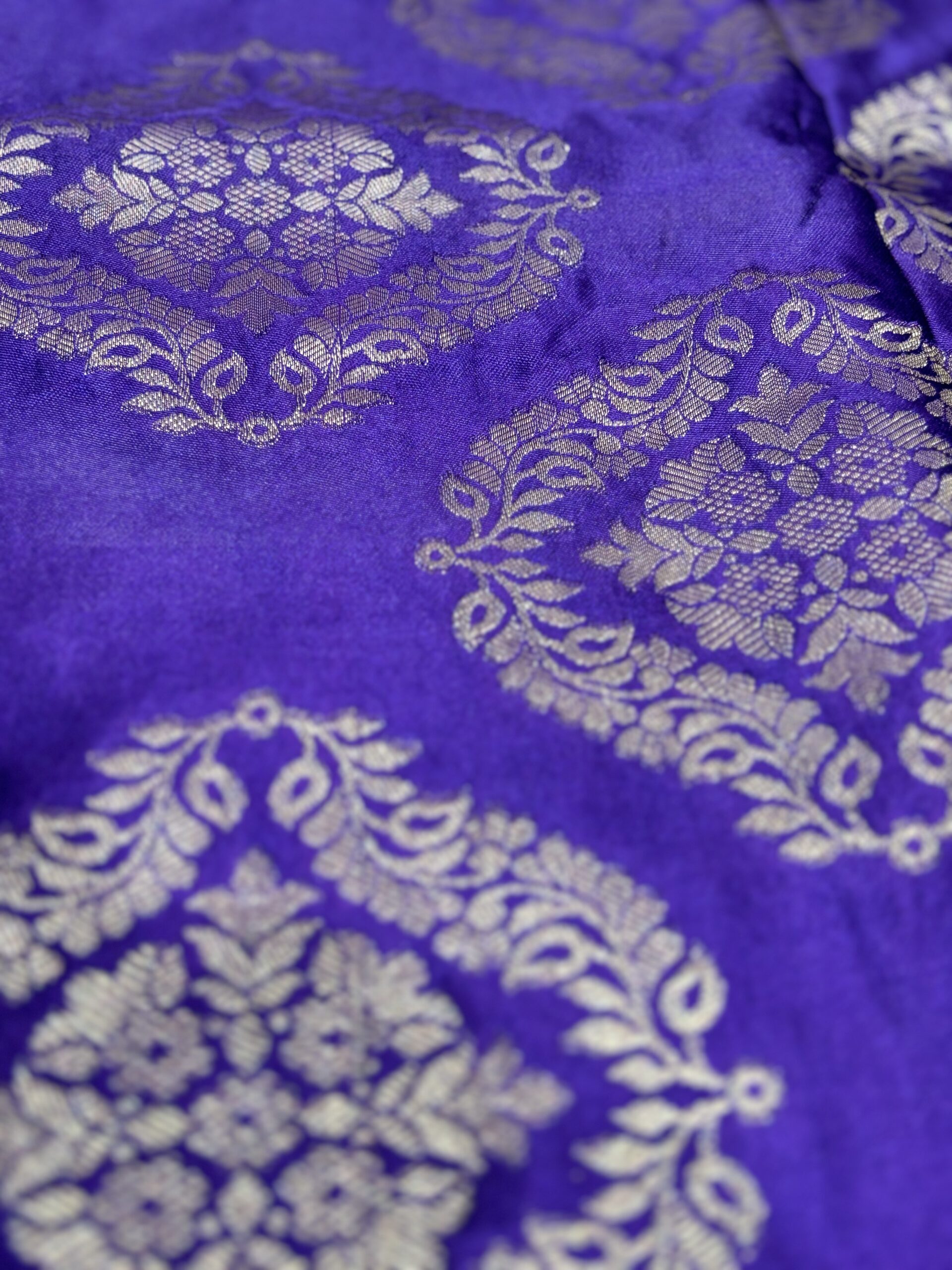 Luxury Mashru Silk Saree - Dark Blue - Image 4