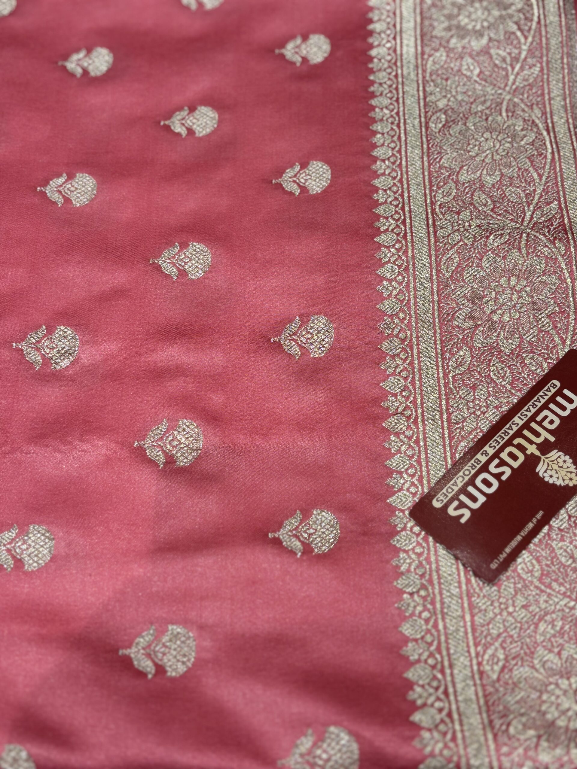 Mashru Silk Saree - Light Pink