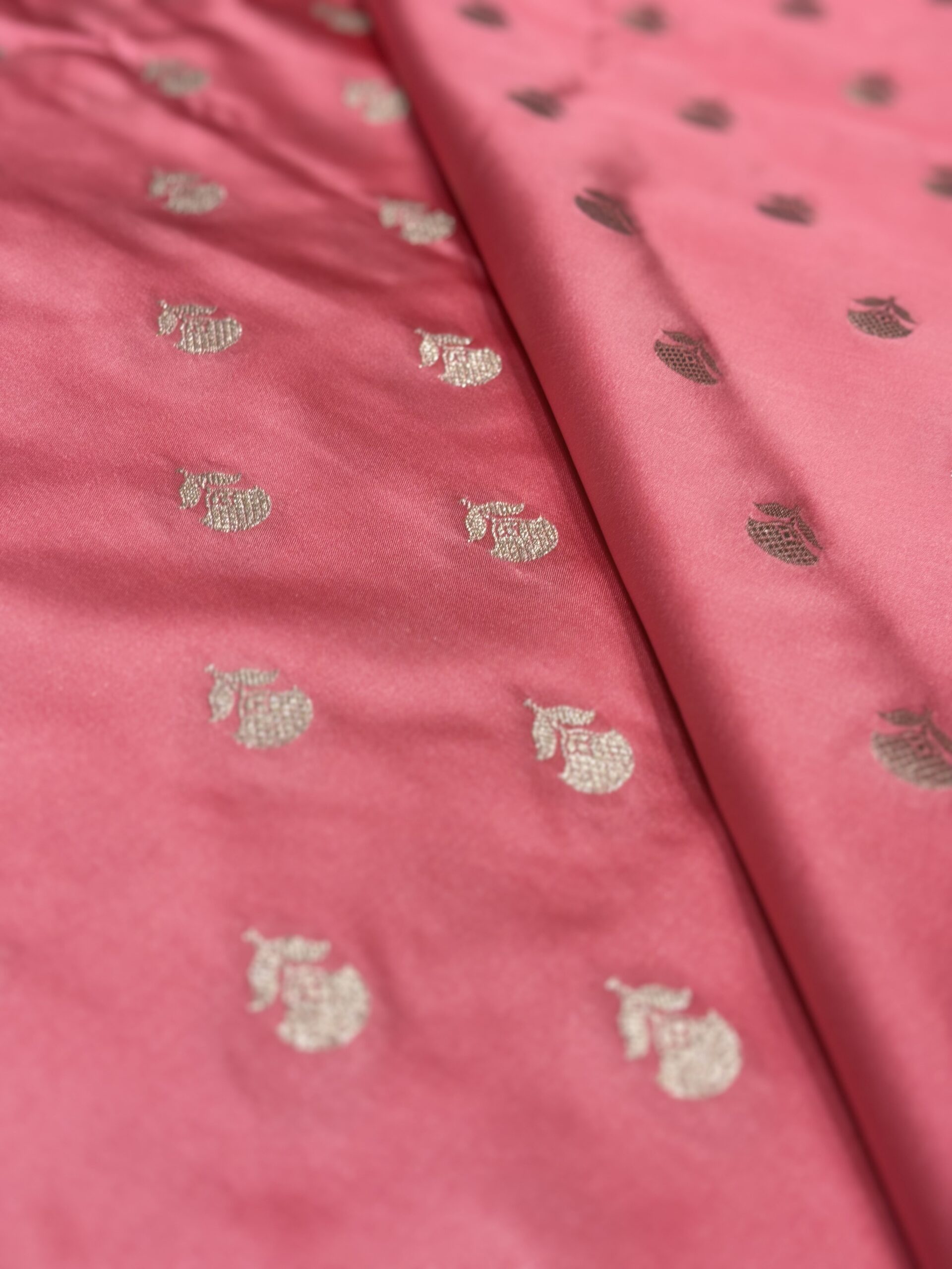 Mashru Silk Saree - Light Pink - Image 3