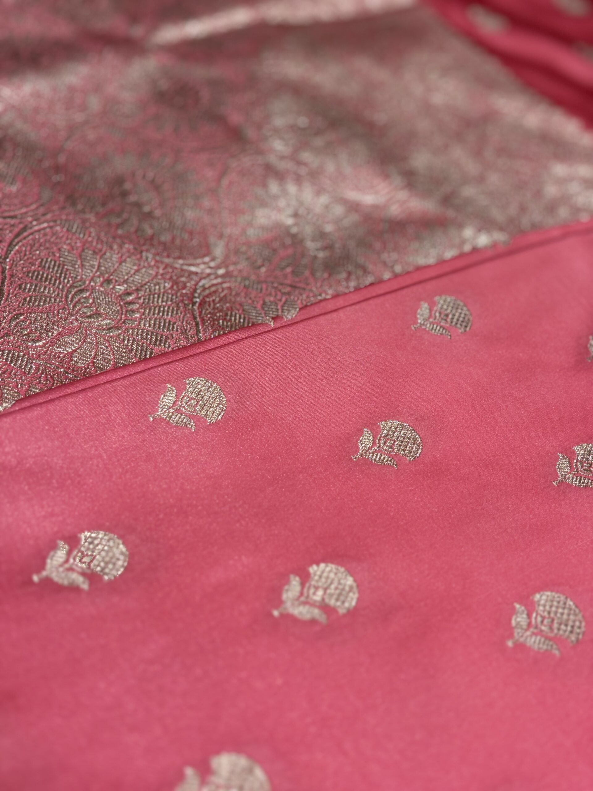 Mashru Silk Saree - Light Pink - Image 2