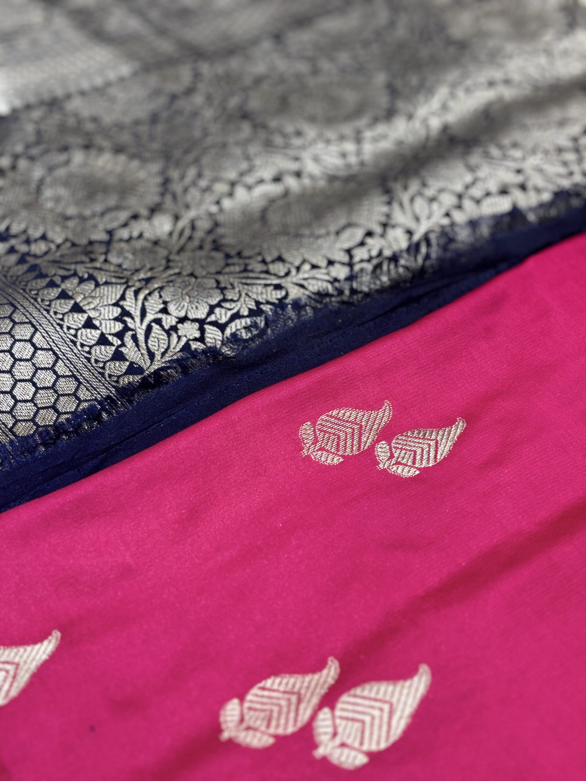 Mashru Silk Saree - Dark Pink - Image 2