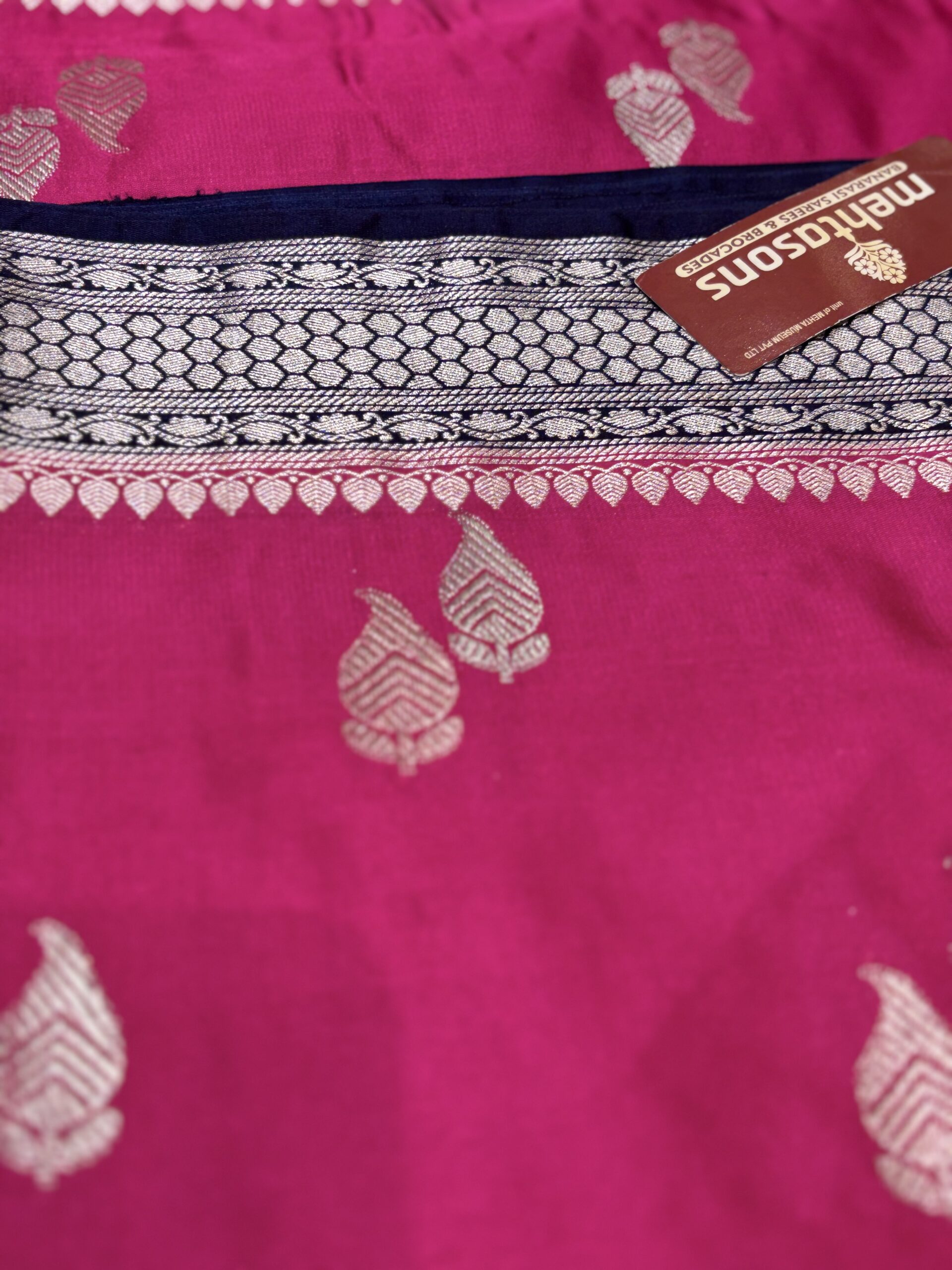 Mashru Silk Saree - Dark Pink