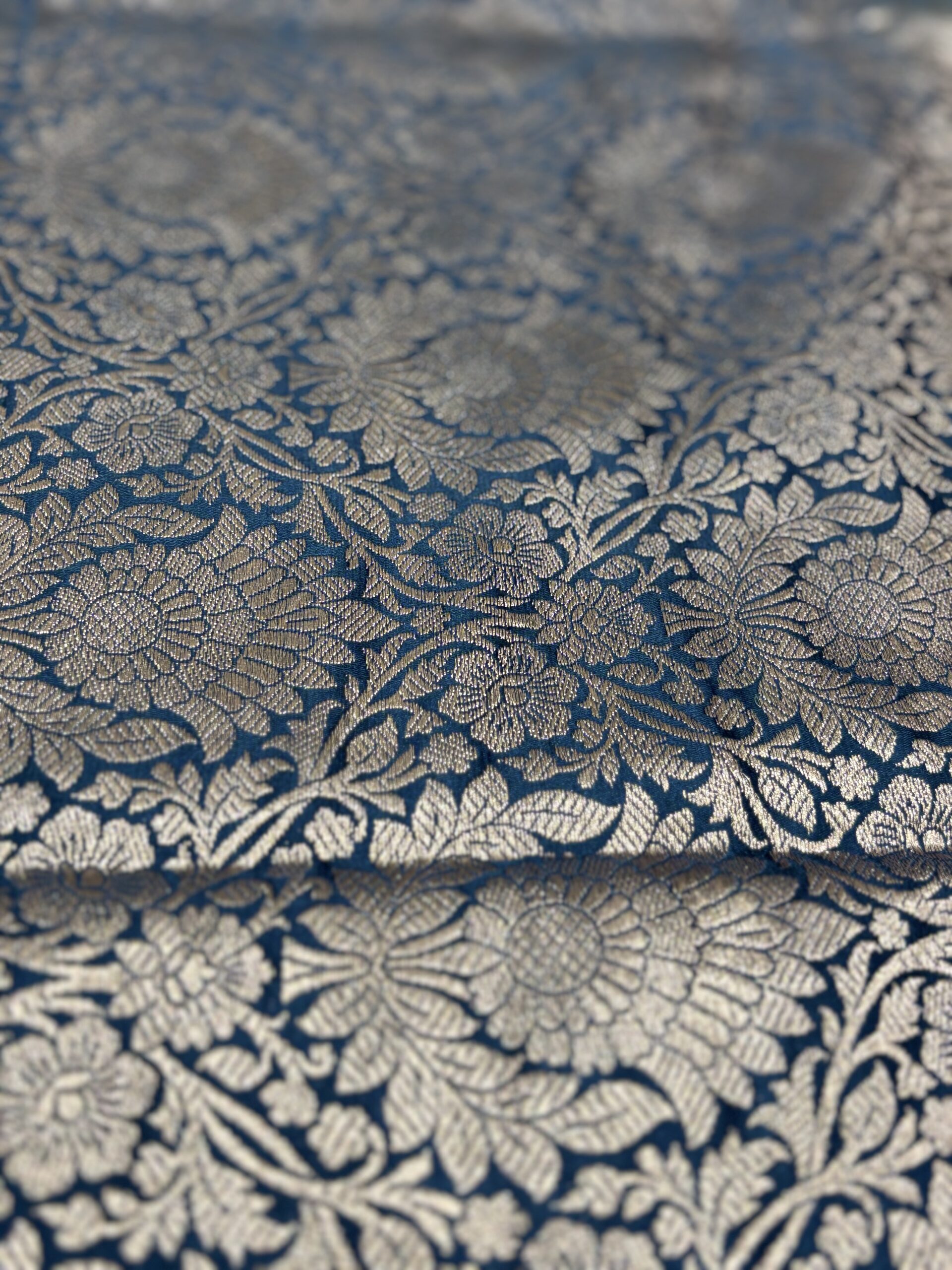 Mashru Silk Handloom Saree - Blue - Image 5