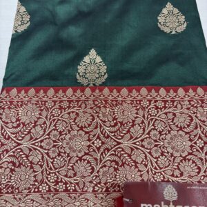 Luxury Pure Katan Silk Handloom Saree - Green
