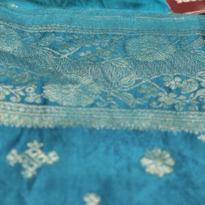 Pure Mashru Silk Saree - Sky Blue